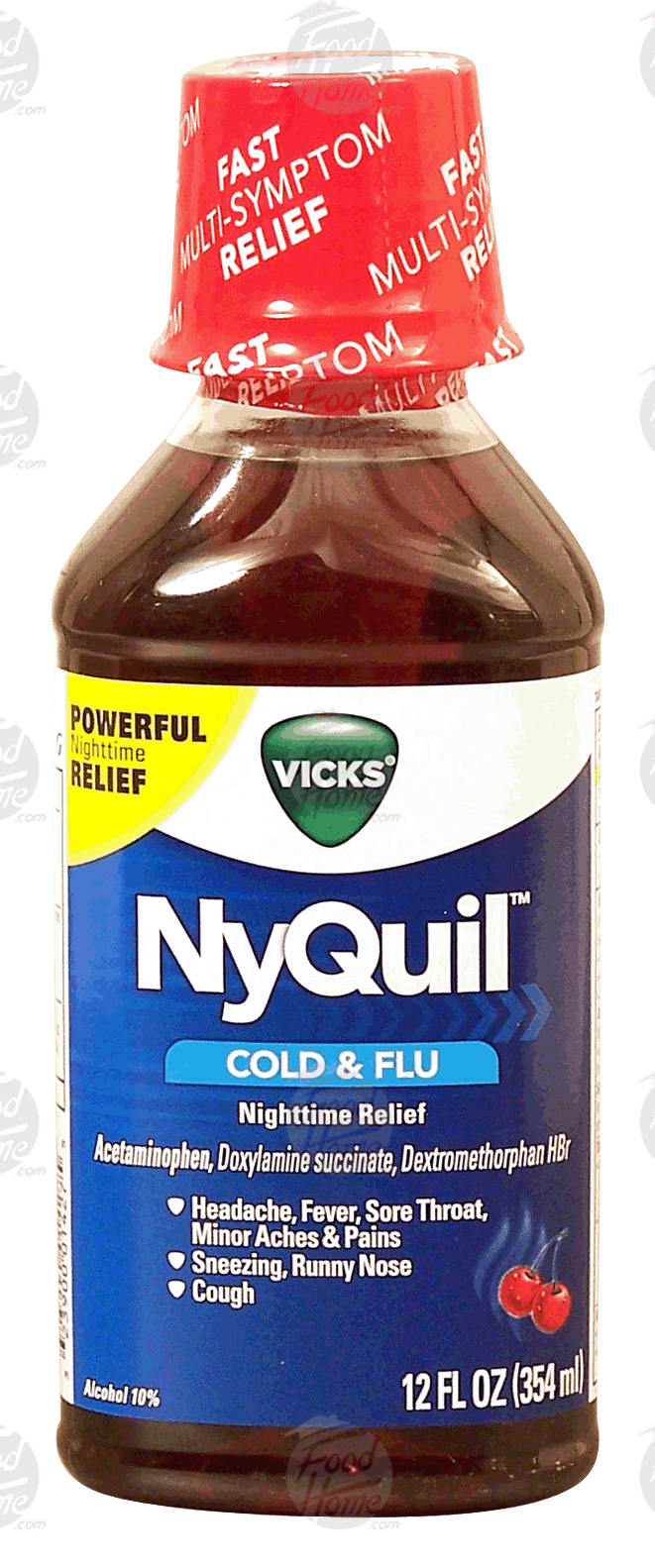 Vicks NyQuil cold & flu nighttime relief, cherry Full-Size Picture